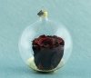bordowa róża w szklanej bombce