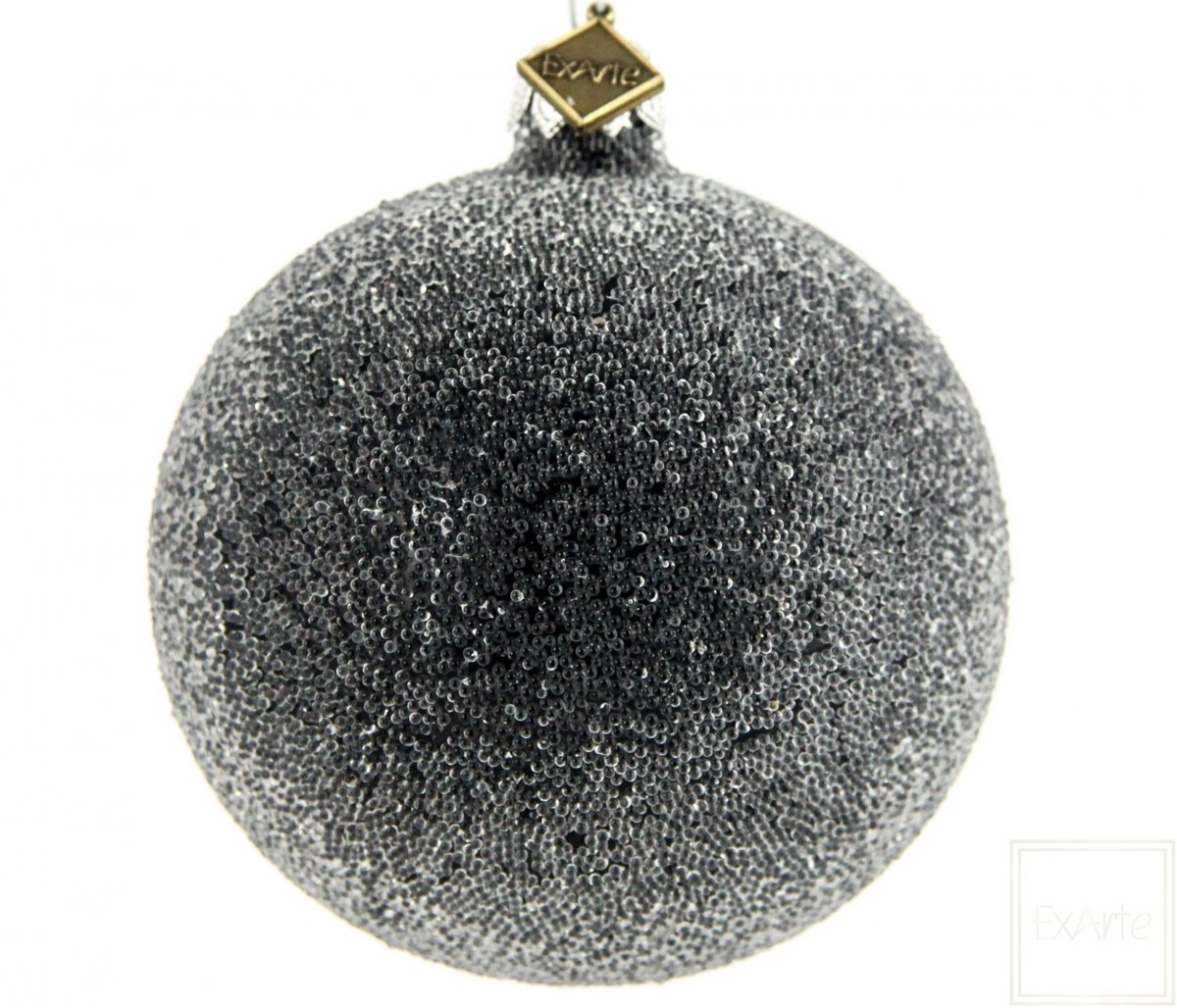 Christmas glass ball 8 cm Pearly frost on black Night Lights