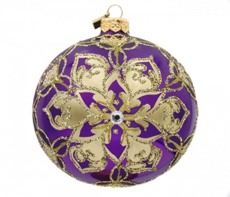 Weihnachtsbaumschmuck Kugel 10 cm – Goldrosette