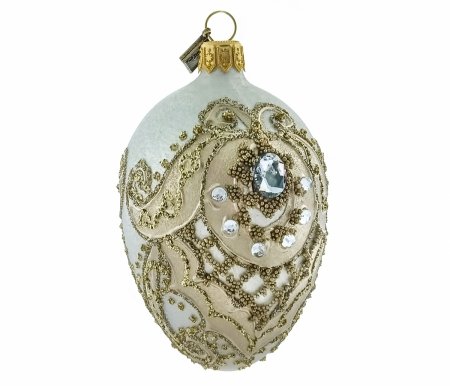 Christbaumschmuck Deko Ei 11cm – Damast-Schönheit