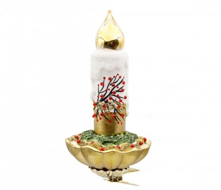 Christbaumschmuck Kerze mit Beeren 16cm