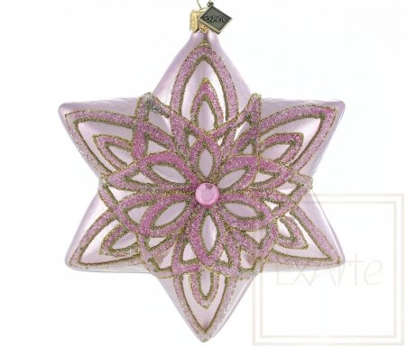 Christmas ornament star 12cm - Rose glow