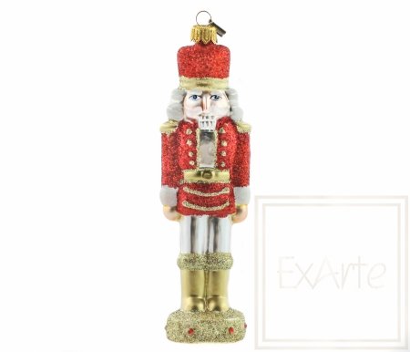 Glass bauble Nutcracker 17cm - Brocaded
