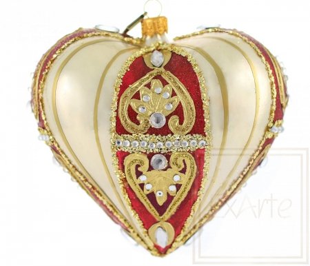 Christmas ornament heart 12cm - Golden sonata