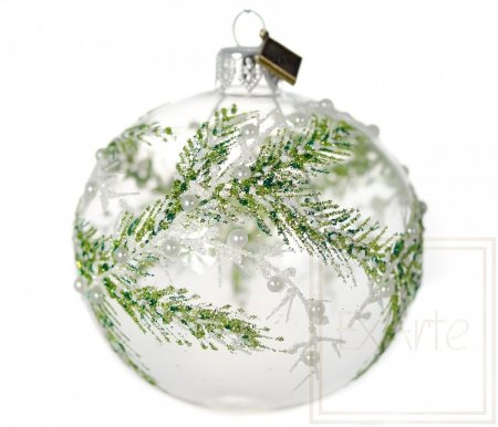 Christmas glass ball 8 cm - Winter twigs