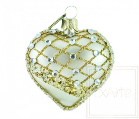 Christmas bauble Heart 5cm - Champagne