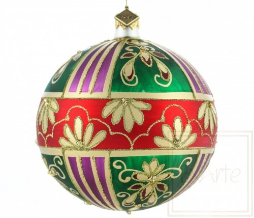 Christbaumkugel 10cm – Goldene Lotosblüten