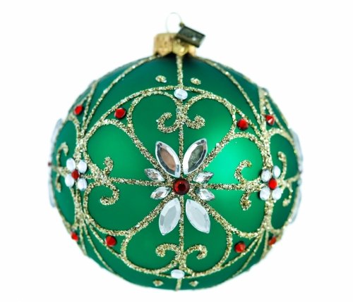Christbaumkugel 10 cm – Frostige Blumen