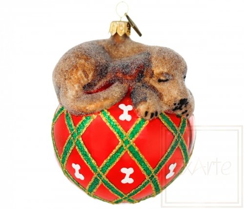 Weihnachtsbaumschmuck Hund 10cm – Süßer Schlaf