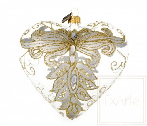 Christmas ornament heart 12cm - Golden wings