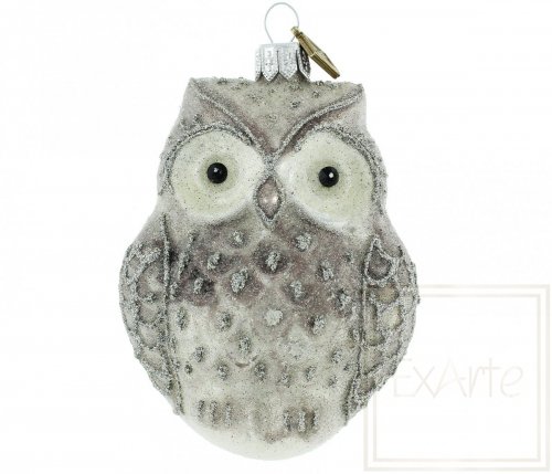Christmas bauble snowy Owl - 10 cm