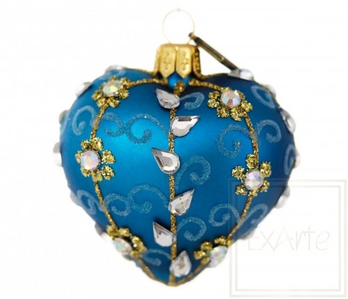 Christmas ornament heart 5 cm - Turquoise