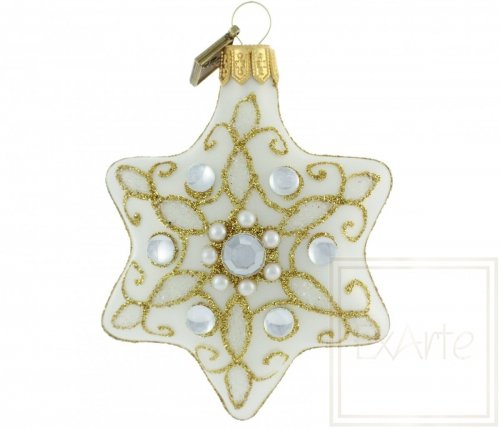 Christmas ornament star 5 cm - Pearl