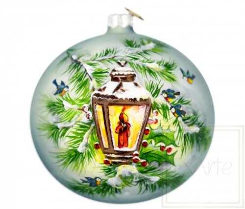 Christmas glass ball 12 cm - Lantern
