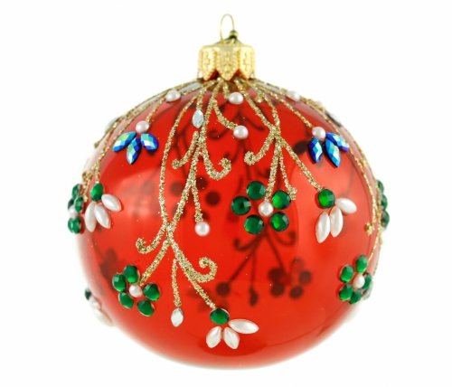 Christmas ornament Ball 8cm - Flower curtain