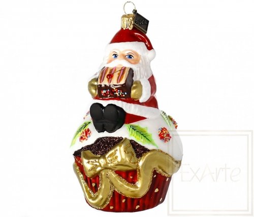 Christmas bauble cupcake with Santa Claus - 11cm