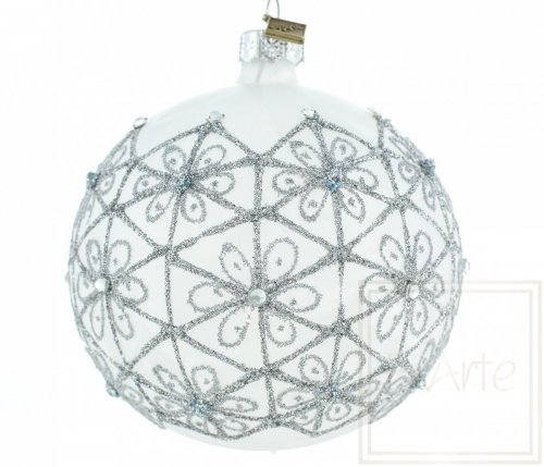 Christmas glass ball 10 cm - Silvery night