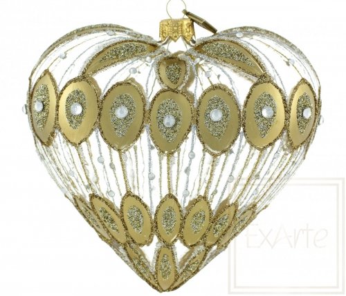 Christmas ornament heart 12cm - Golden fountain