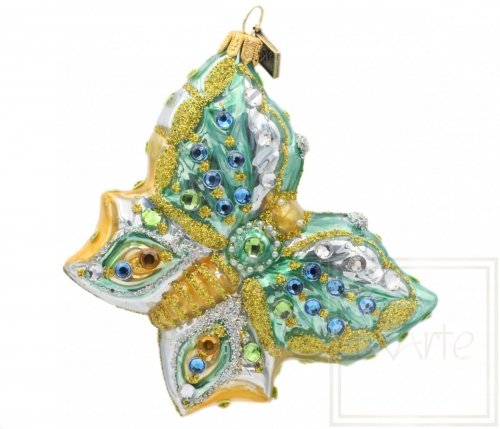 Christmas bauble butterfly 10cm - Amanda' s blue