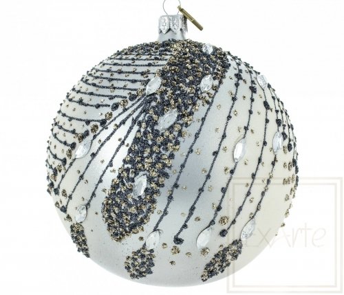 Christmas glass ball 12 cm - Silver wind