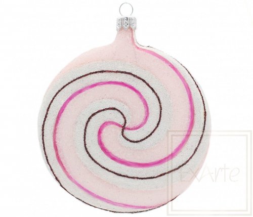 Christmas bauble peppermint candy 10cm - Pink