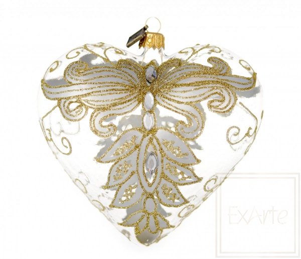 Weihnachtsschmuck Herz 12cm – Goldene Flügel