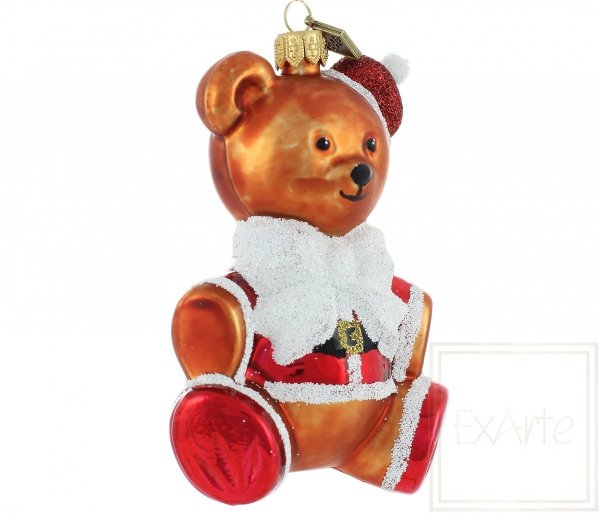 miś Mikołaj na choinkę / Nikolaus 12cm Christbaumkugel Teddybär 