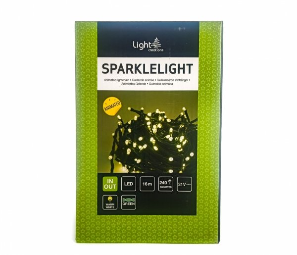 Lampki choinkowe białe z animacją długość 20m