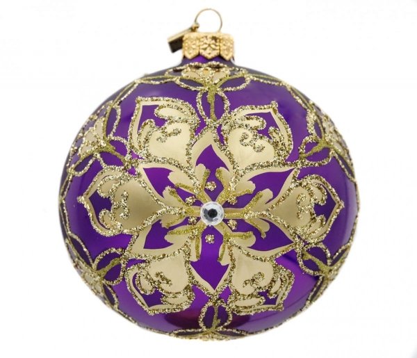 Christmas bauble Ball 10 cm – Gold rosette