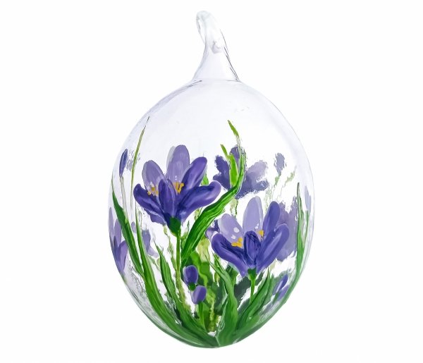 Szklana bombka wielkanocne jajeczko w krokusy