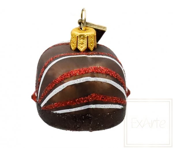 Christmas bauble Pralines 4cm and 5cm, 2 pieces - Chocolate
