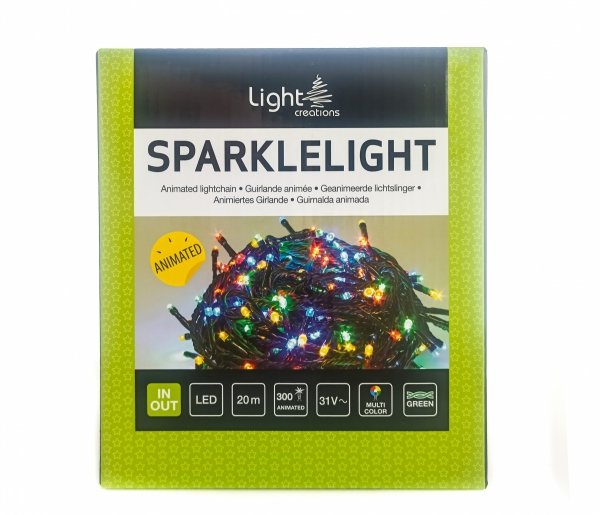 Lampki choinkowe kolorowe z animacją długość 20m