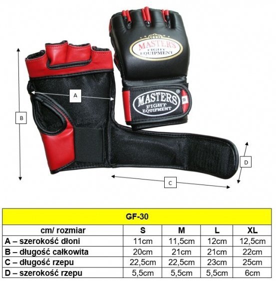 Rękawice MASTERS do MMA - GF-30