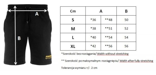 Spodenki krótkie męskie MASTERS SKM-BLACK czarne 