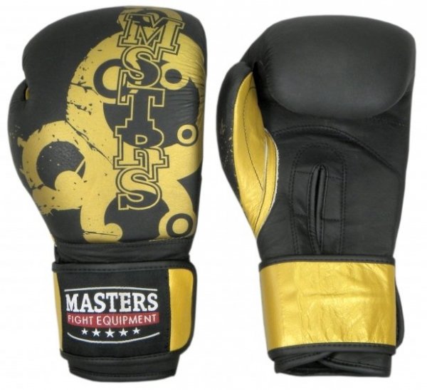 Rękawice bokserskie skórzane MASTERS - RBT-GOLD