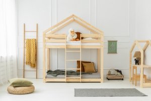 DMPN 90x190cm Łóżko piętrowe dziecięce domek Mila ADEKO