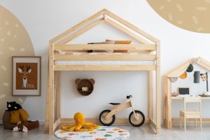 DMPBA 70x140cm Łóżko piętrowe dziecięce domek Mila ADEKO
