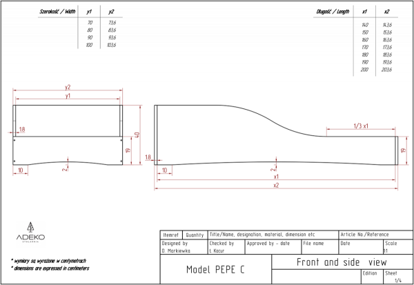Dřevěná postel PEPE 3 100x180