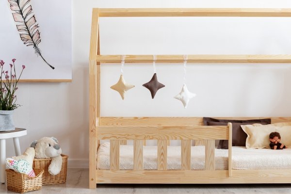 Lit en bois Lit Maison Mila MBP 90x180cm ADEKO