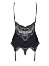 Bielizna-810-COR-1 gorset i stringi czarny  S/M