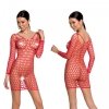 BS093 Bodystocking Czerwony 