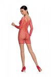 BS093 Bodystocking Czerwony 