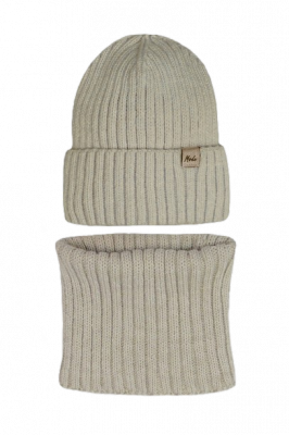 AJS 46-449 Czapka+tuba/komin komplet damski