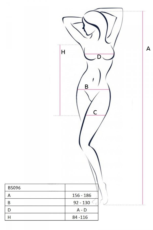 BS096 Bodystocking Czerwony 