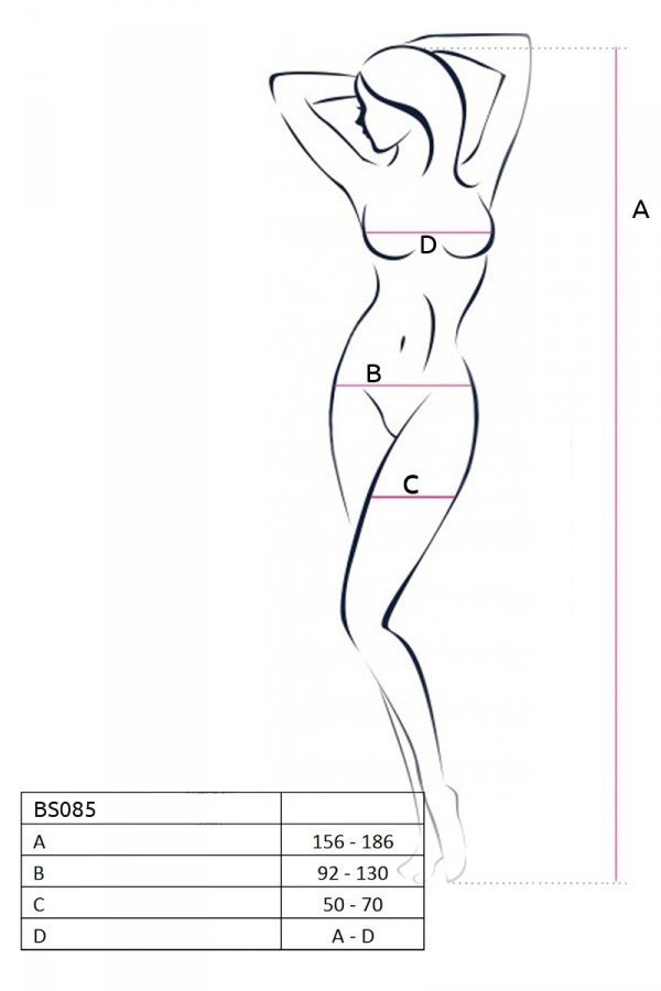 BS085 Bodystocking Biały 