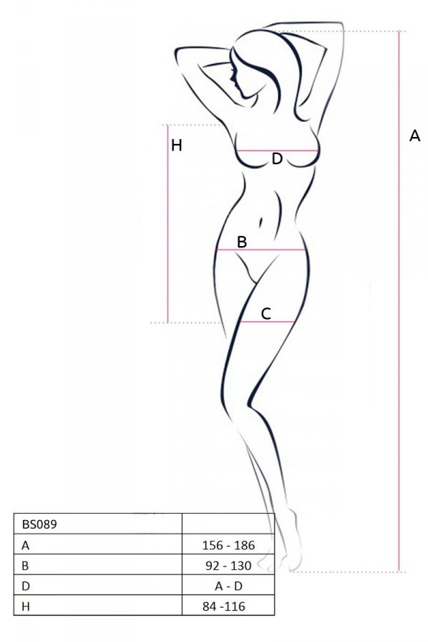 BS089 Bodystocking Biały 
