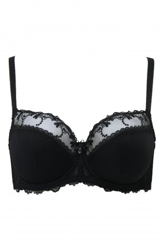 Ava 1030 Novato czarny biustonosz półusztywniany plus size