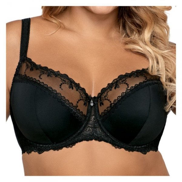 Ava 1030 Novato czarny biustonosz półusztywniany plus size