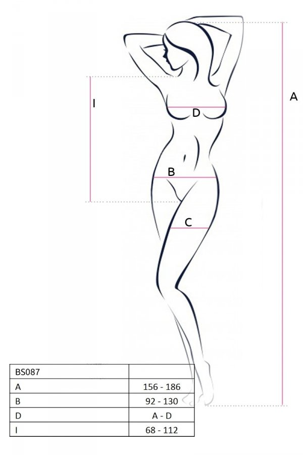 BS087 Bodystocking Czarny 
