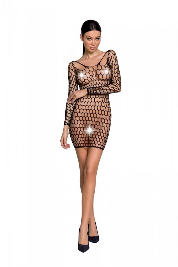 BS093 Bodystocking Czarny 